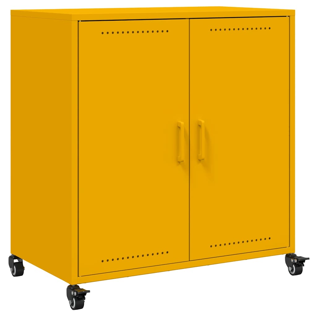 Komoda boja senfa 68x39x72 cm čelični