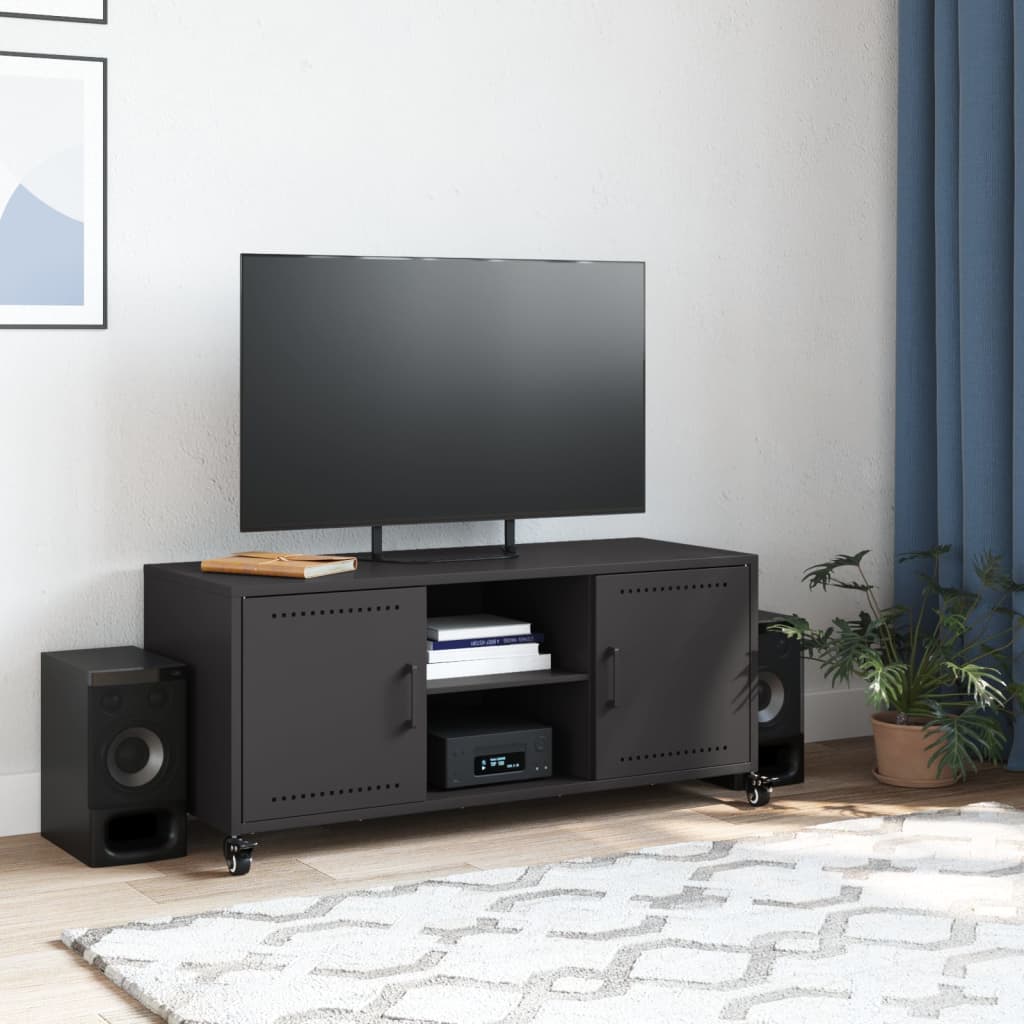 TV ormarić crni 100,5x39x43,5 cm čelik
