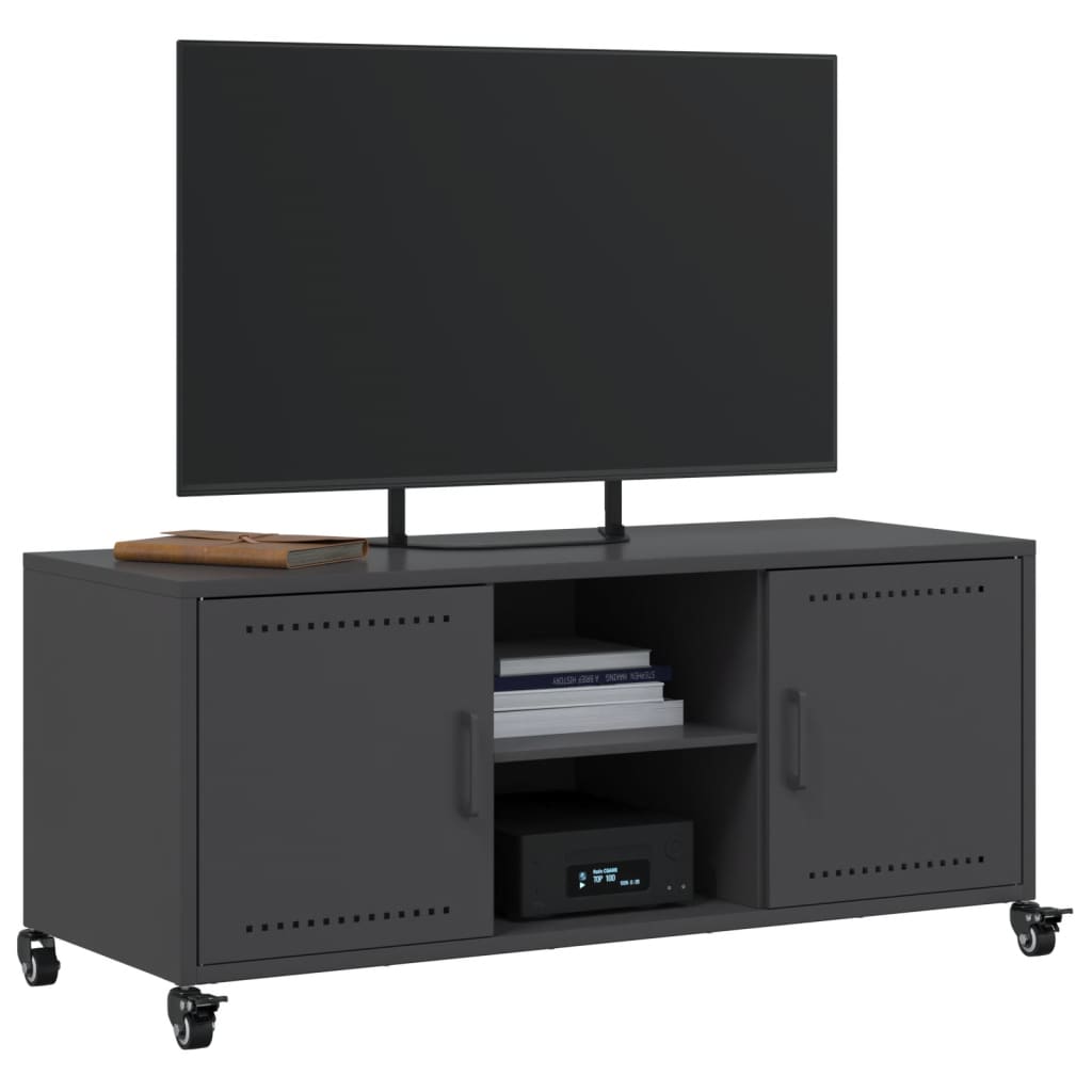 TV ormarić crni 100,5x39x43,5 cm čelik