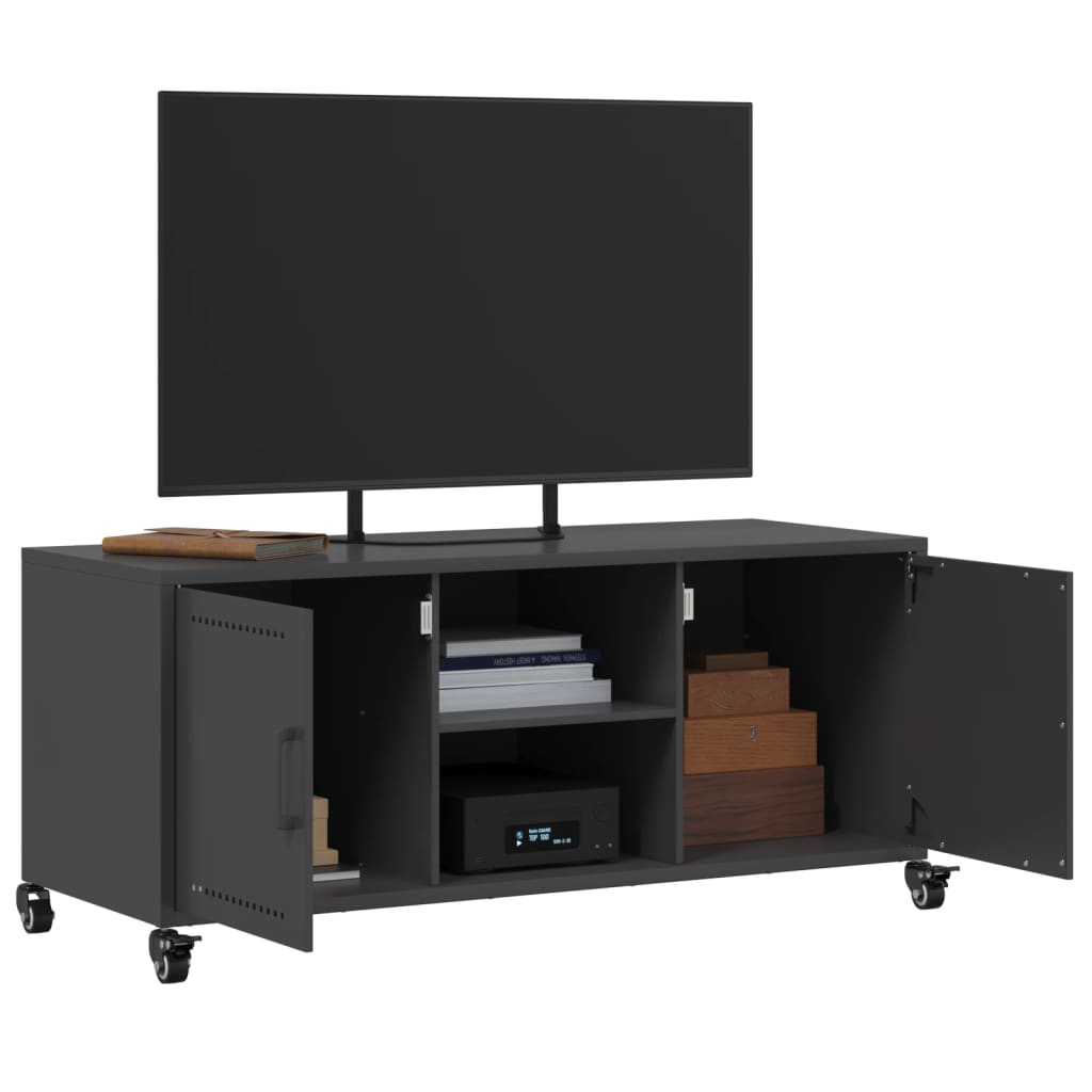 TV ormarić crni 100,5x39x43,5 cm čelik