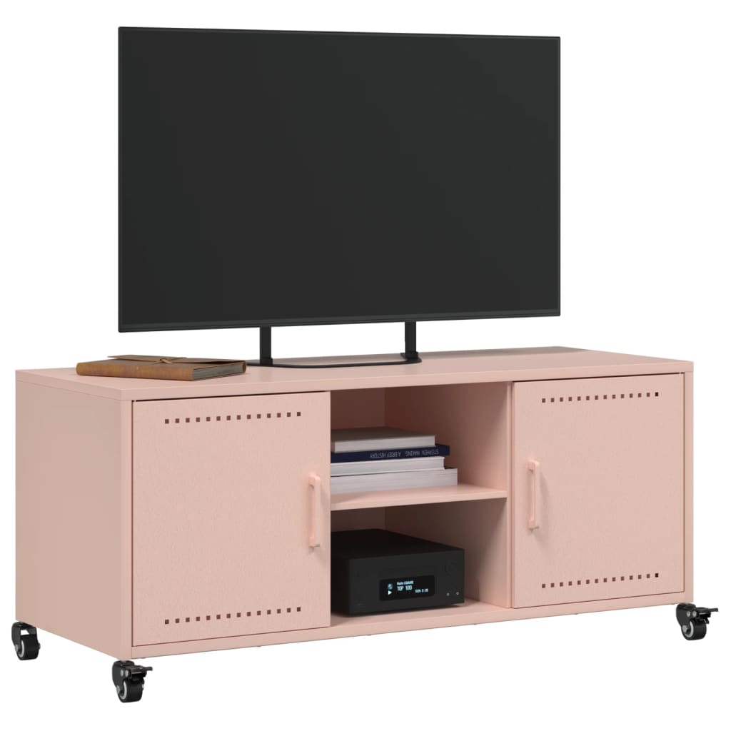 TV ormarić ružičasti 100,5 x 39 x 43,5 cm čelik