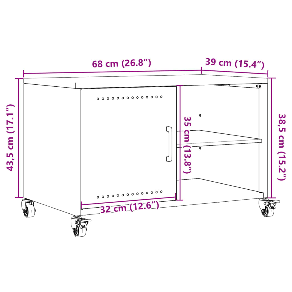 TV ormarić antracit 68x39x43,5 cm čelik