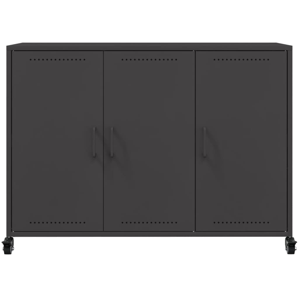 Komoda crna 100,5 x 39 x 72 cm čelik