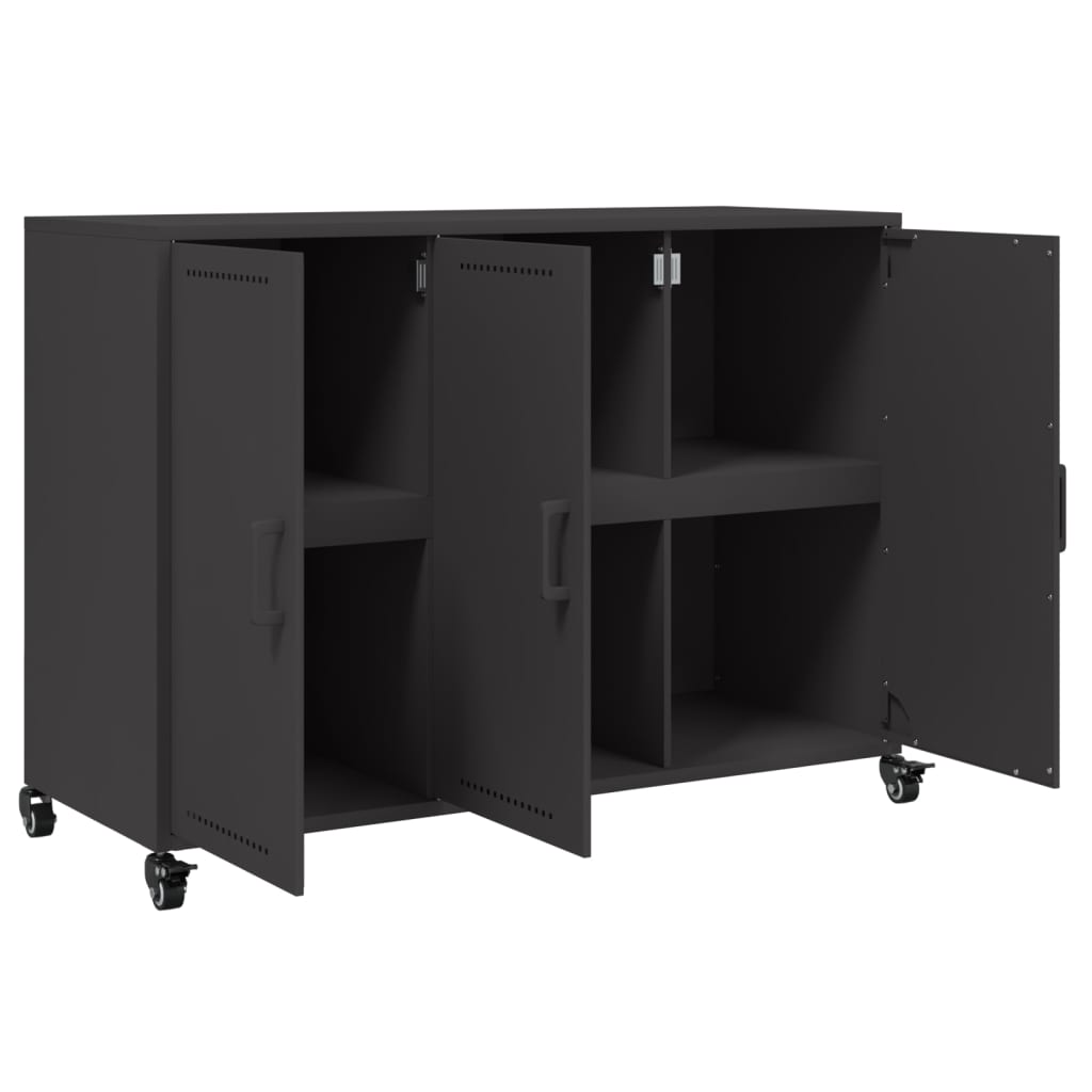 Komoda crna 100,5 x 39 x 72 cm čelik