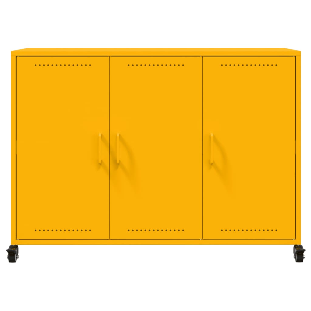 Komoda boja senfa 100,5x39x72 cm čelični
