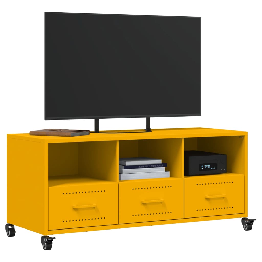 TV ormarić boja senfa 100,5x39x43,5 cm čelični