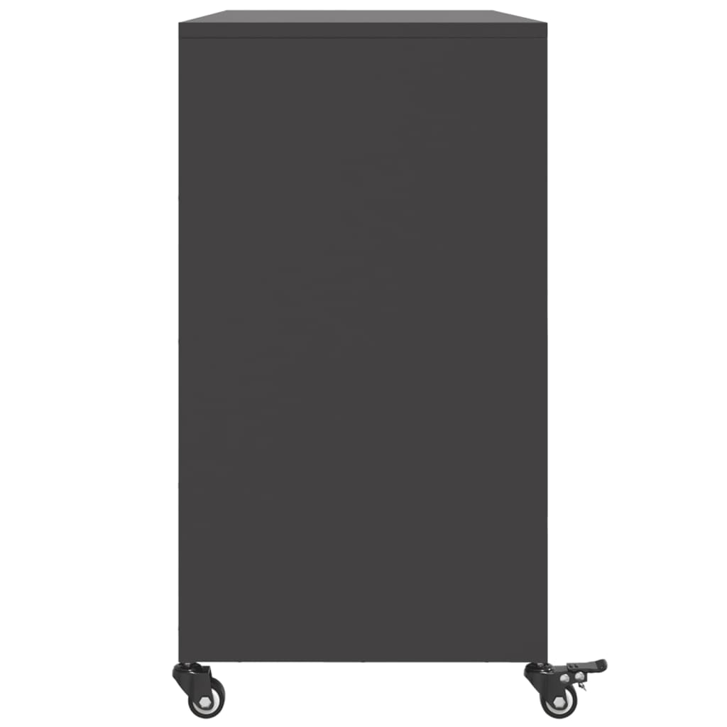 Komoda crna 100,5 x 39 x 72 cm čelik