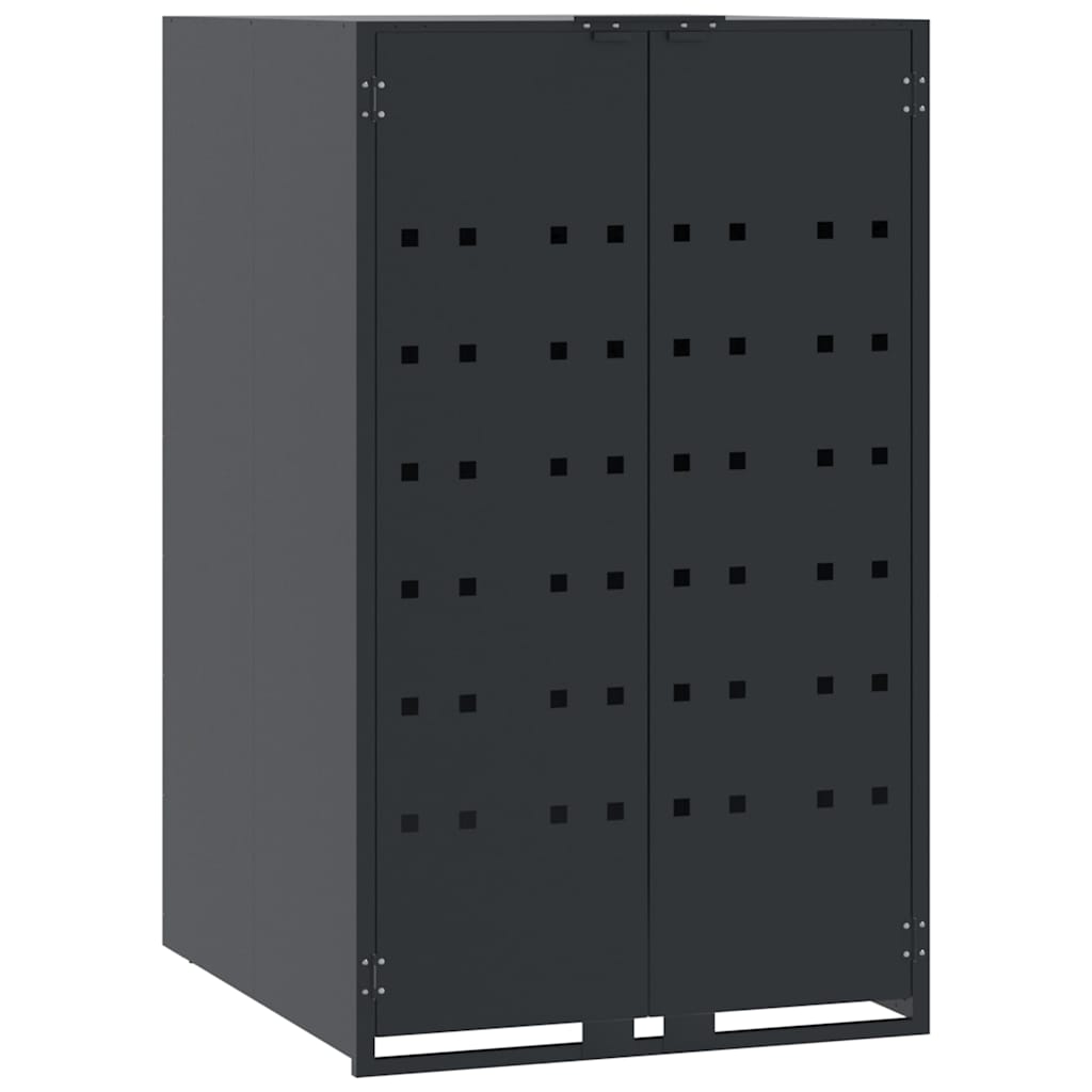 Spremnik za kantu za jednu kantu na kotačiće antracit boje 69x79x117 cm čelik