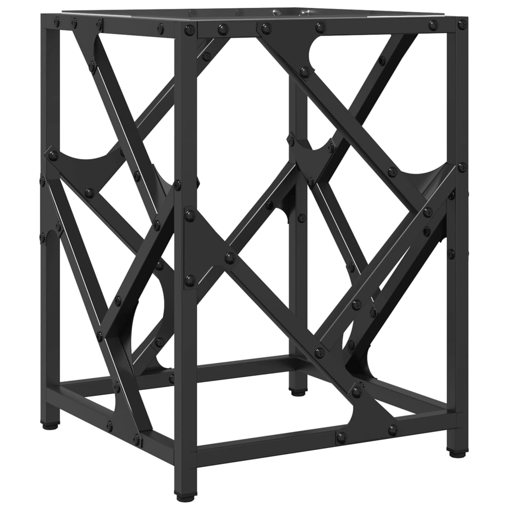 Stolić s prozirnom staklenom površinom 30x30x41 cm čelik