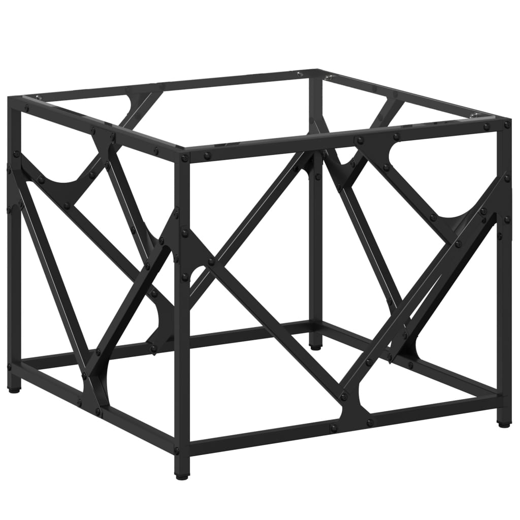 Stolić s prozirnom staklenom površinom 50x50x41 cm čelik