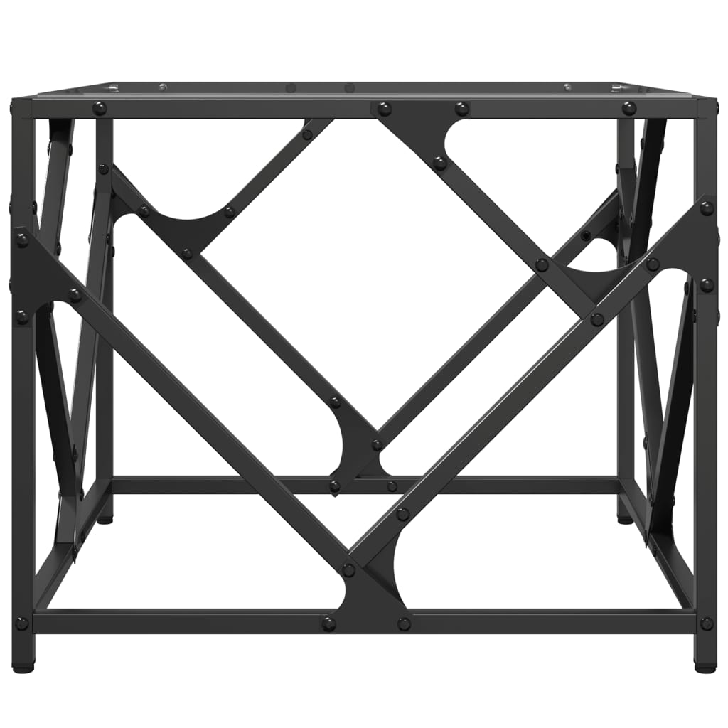 Stolić s prozirnom staklenom površinom 50x50x41 cm čelik