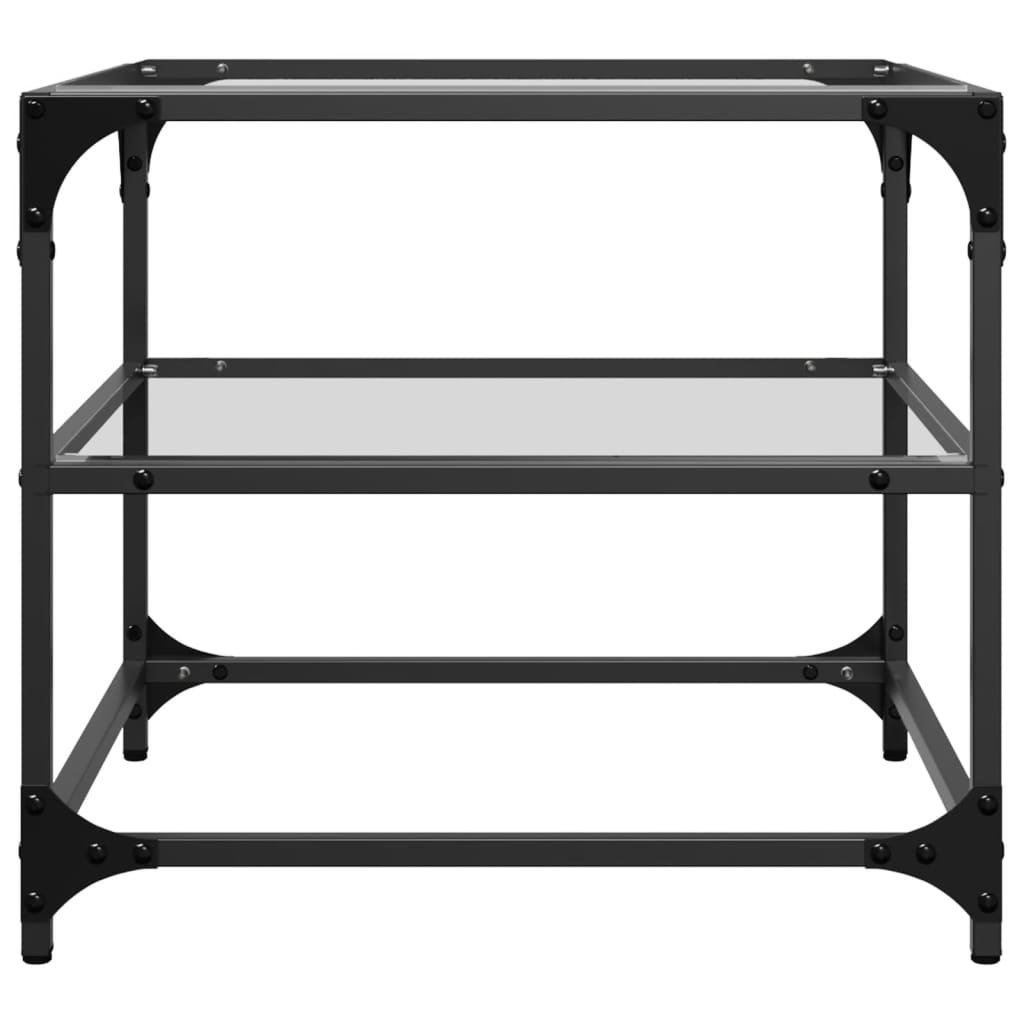 Stolići s prozirnom staklenom površinom 2 kom 50x50x45 cm čelik