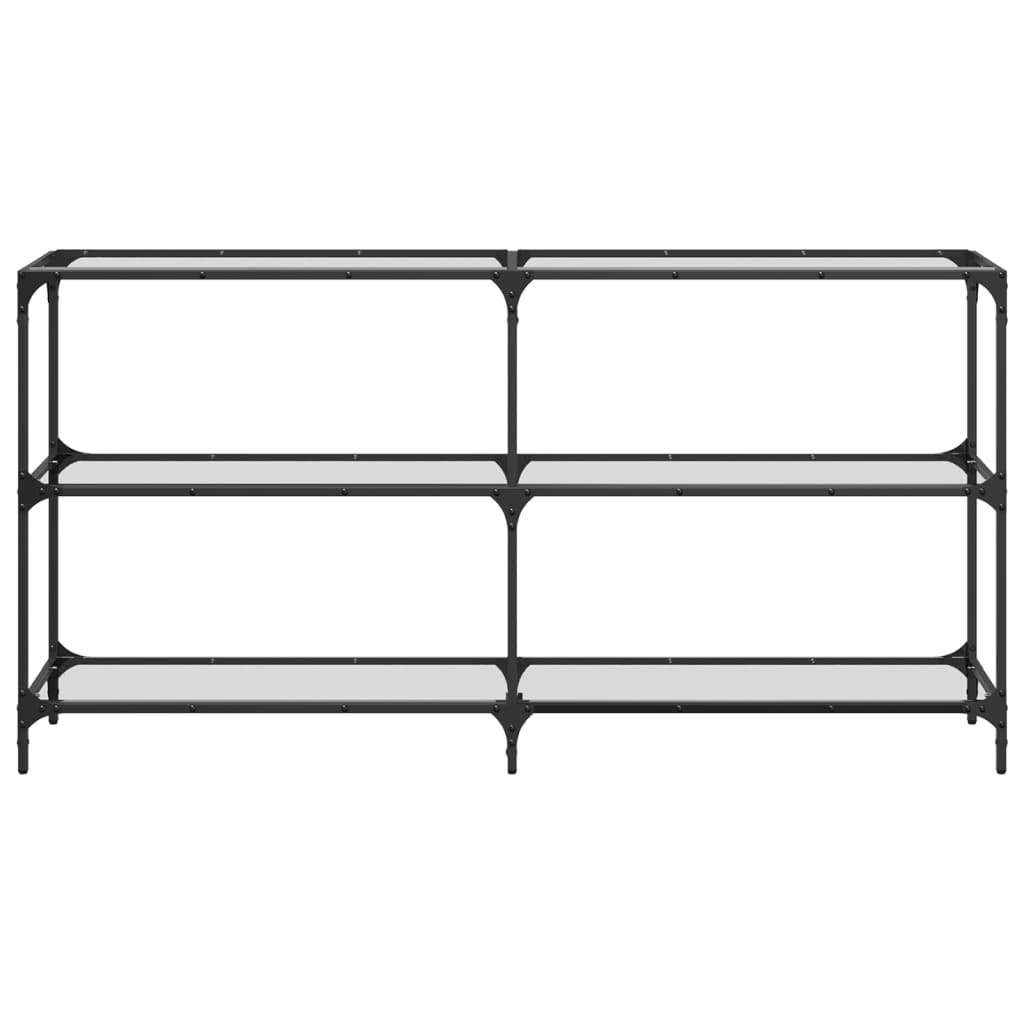 Stolić s prozirnom staklenom površinom 158,5x30x81 cm čelik