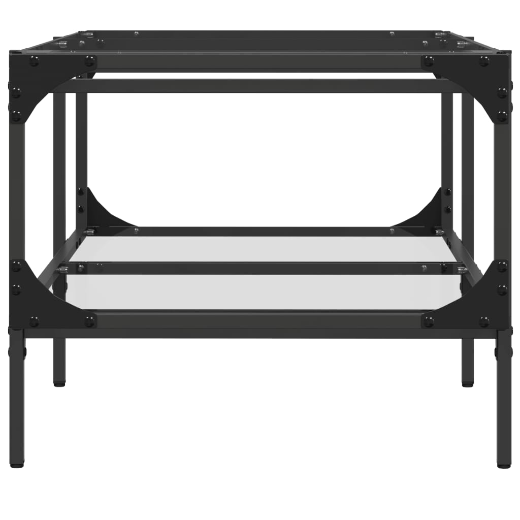 Stolić s prozirnom staklenom površinom 98,5x50x45 cm čelik Prozirna