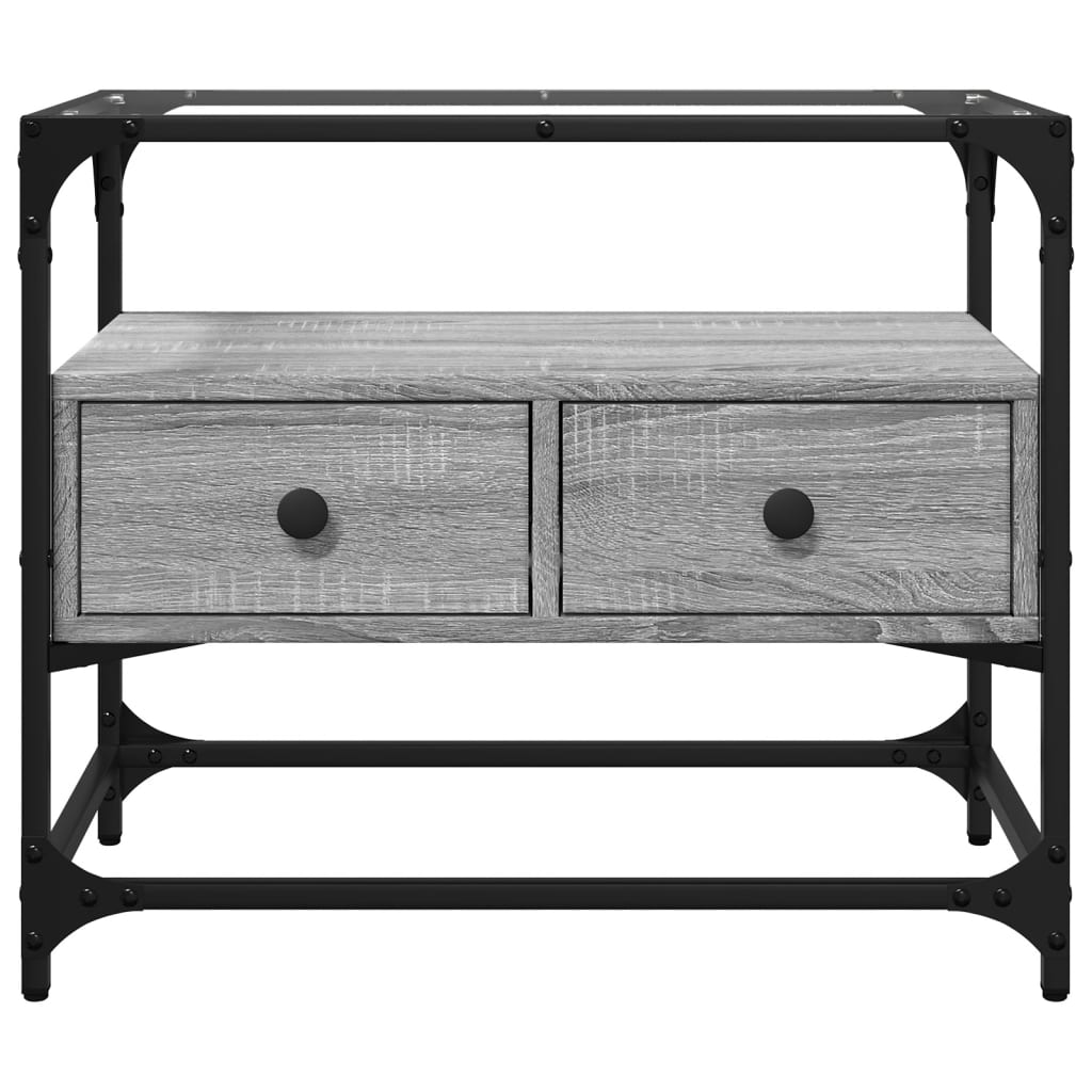 TV ormarić sa staklenom površinom boja hrasta 60x35x51 cm drvo