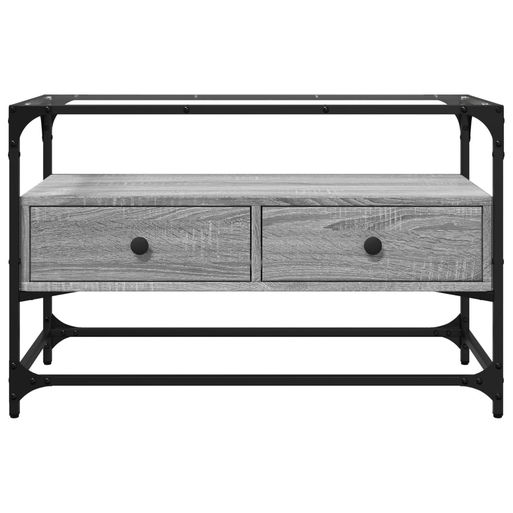 TV ormarić sa staklenom površinom boja hrasta 80x35x51 cm drvo