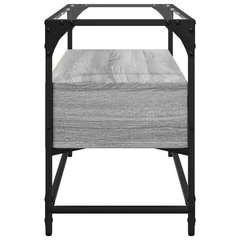 TV ormarić sa staklenom površinom boja hrasta 80x35x51 cm drvo