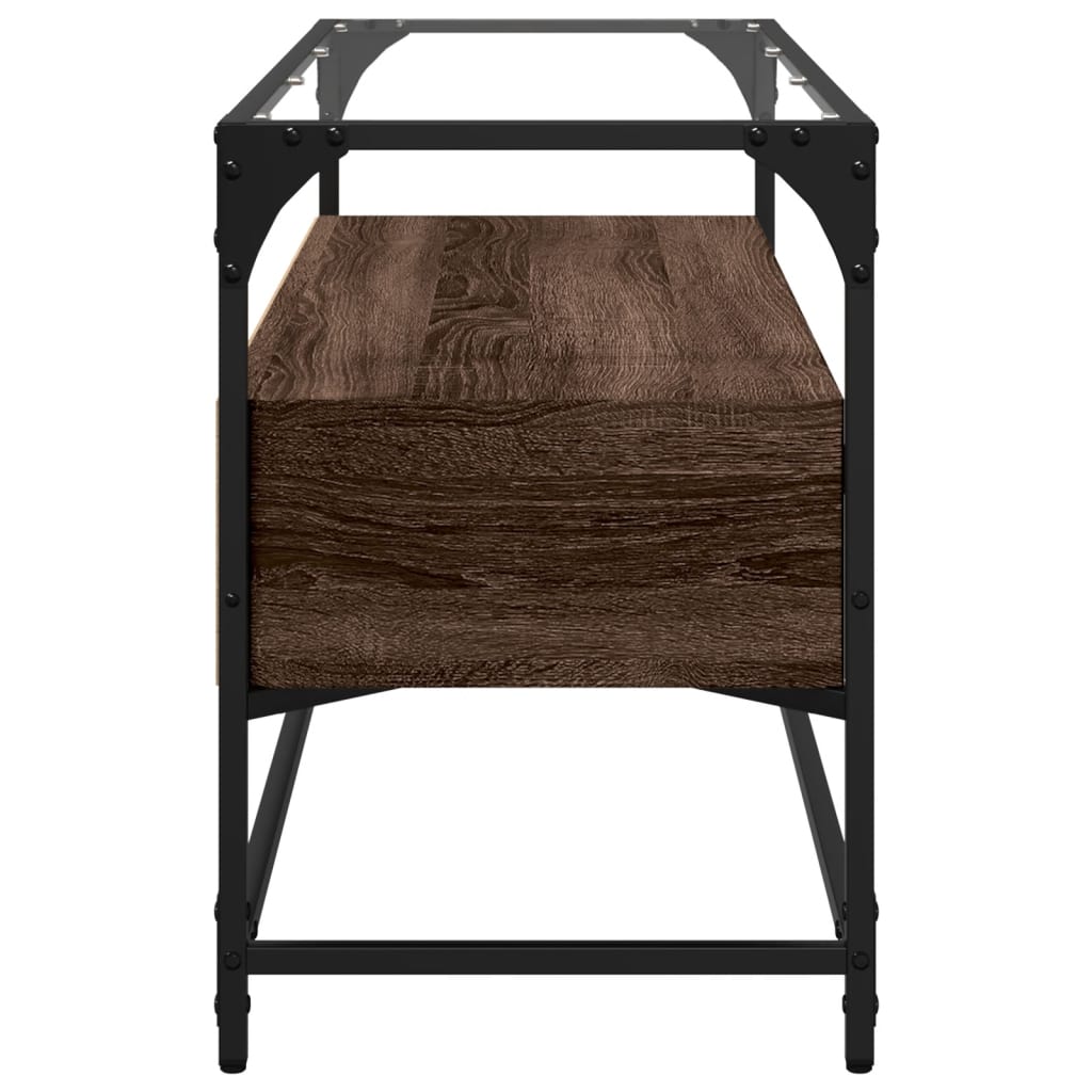 TV ormarić sa staklenom površinom boja hrasta 98x35x51 cm drvo