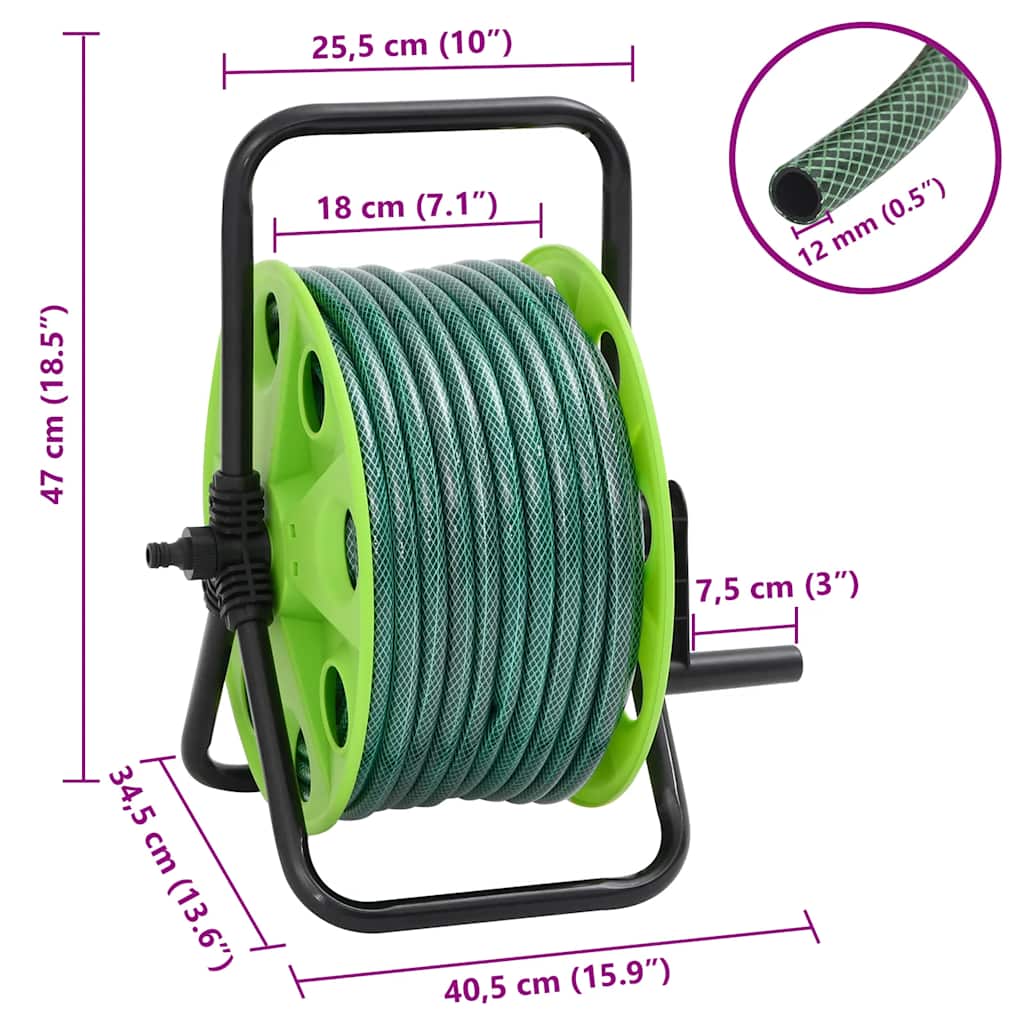 Zeleni kolut sa setom za pričvršćivanje crijeva 0,5 " 30 m PVC