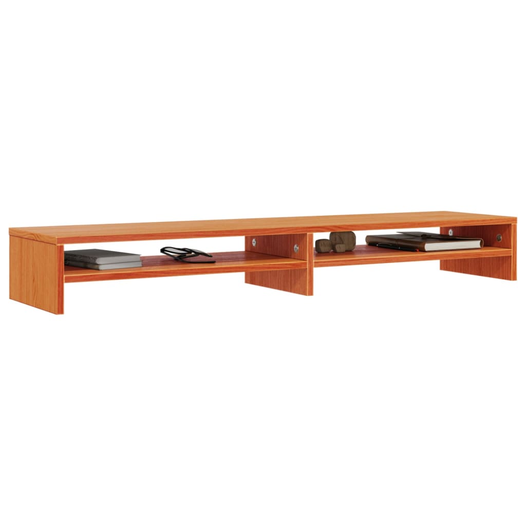 Stalak za monitor voštano smeđi 100x24x13cm od borovine