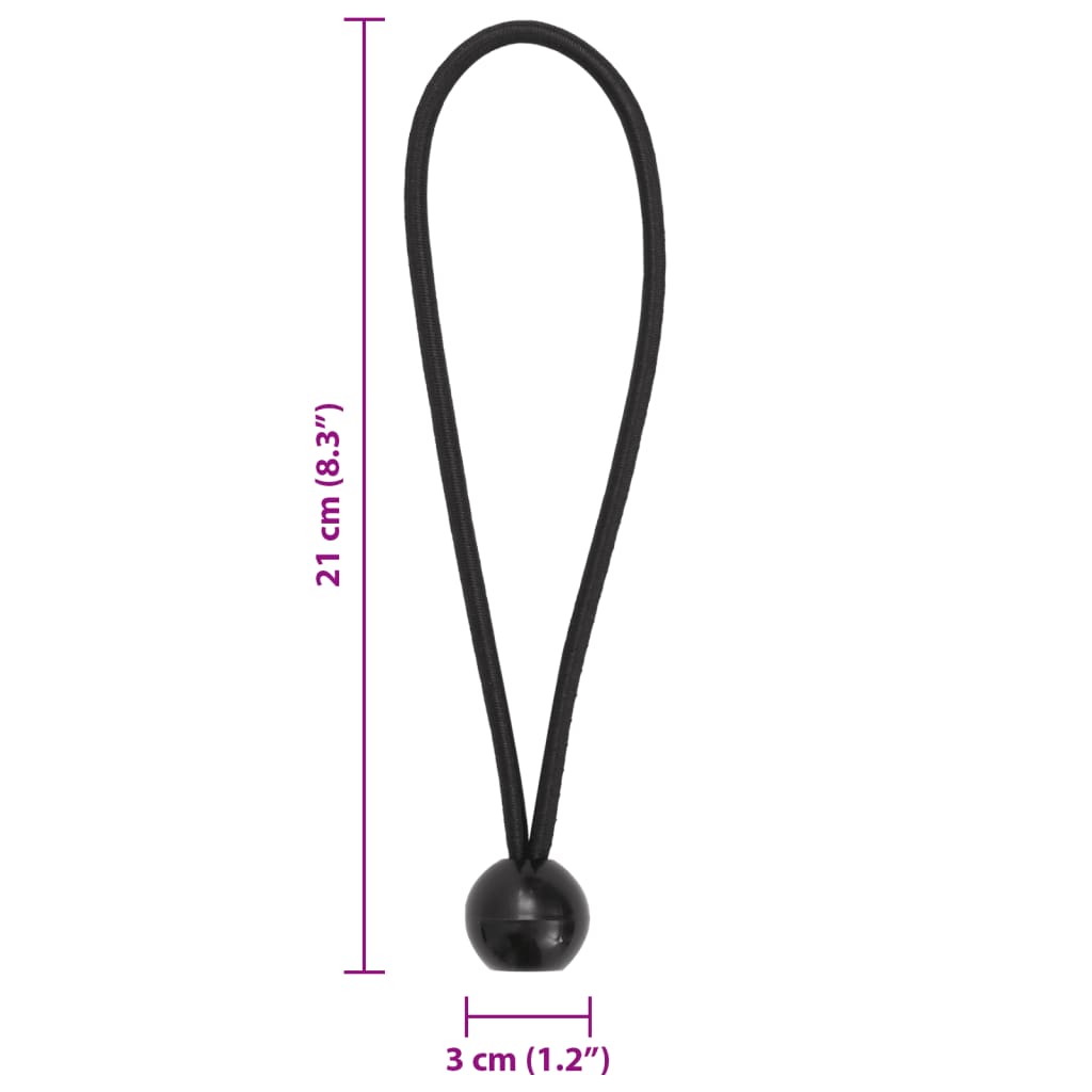 Užad za bungee s kuglicama 25 kom 21 x 0,5 cm