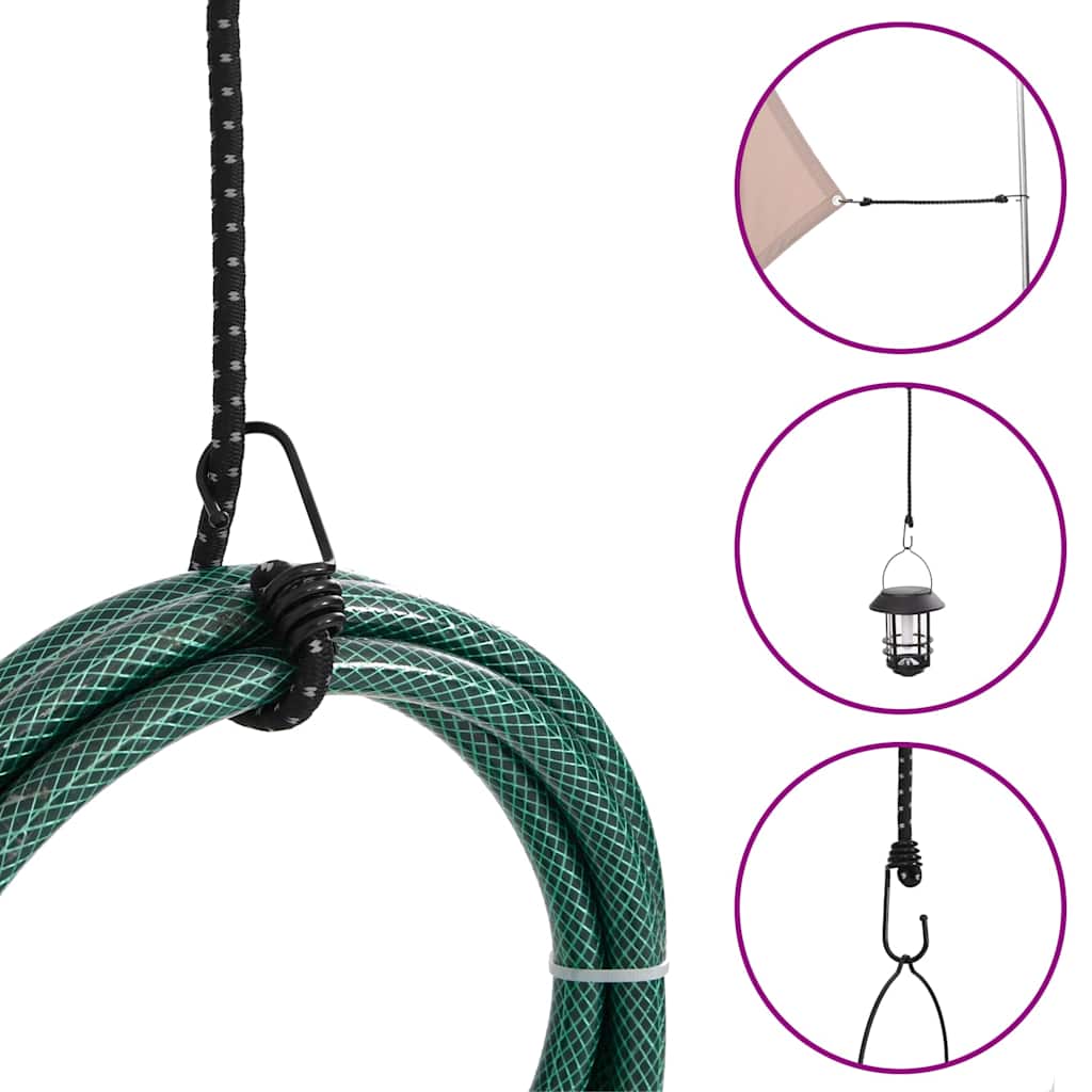 Užad za bungee s reflektirajućim prugama i kukama 25 kom 88 cm