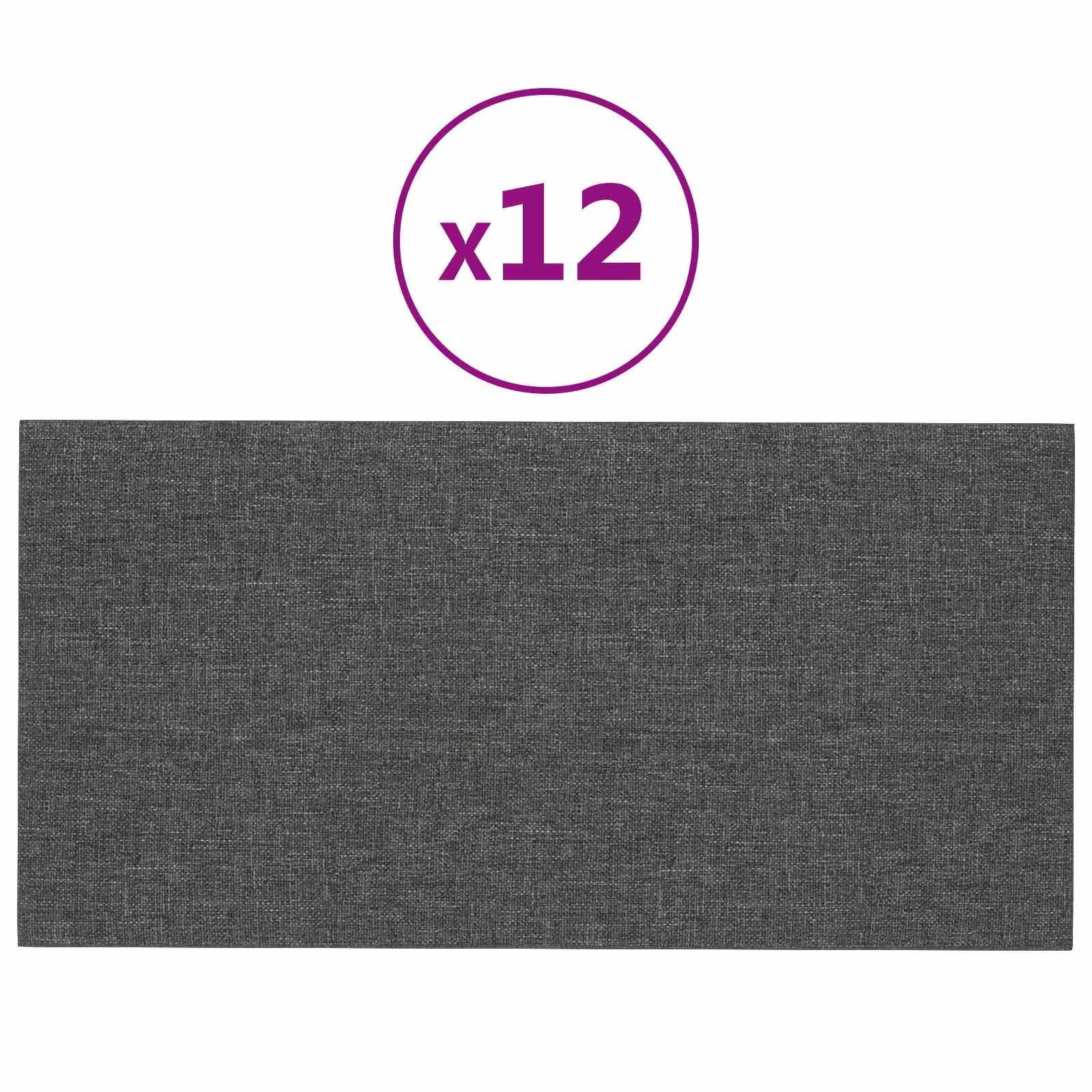 Zidna uzglavlja 12 pcs Tamno siva 30 x 15 cm tkanina