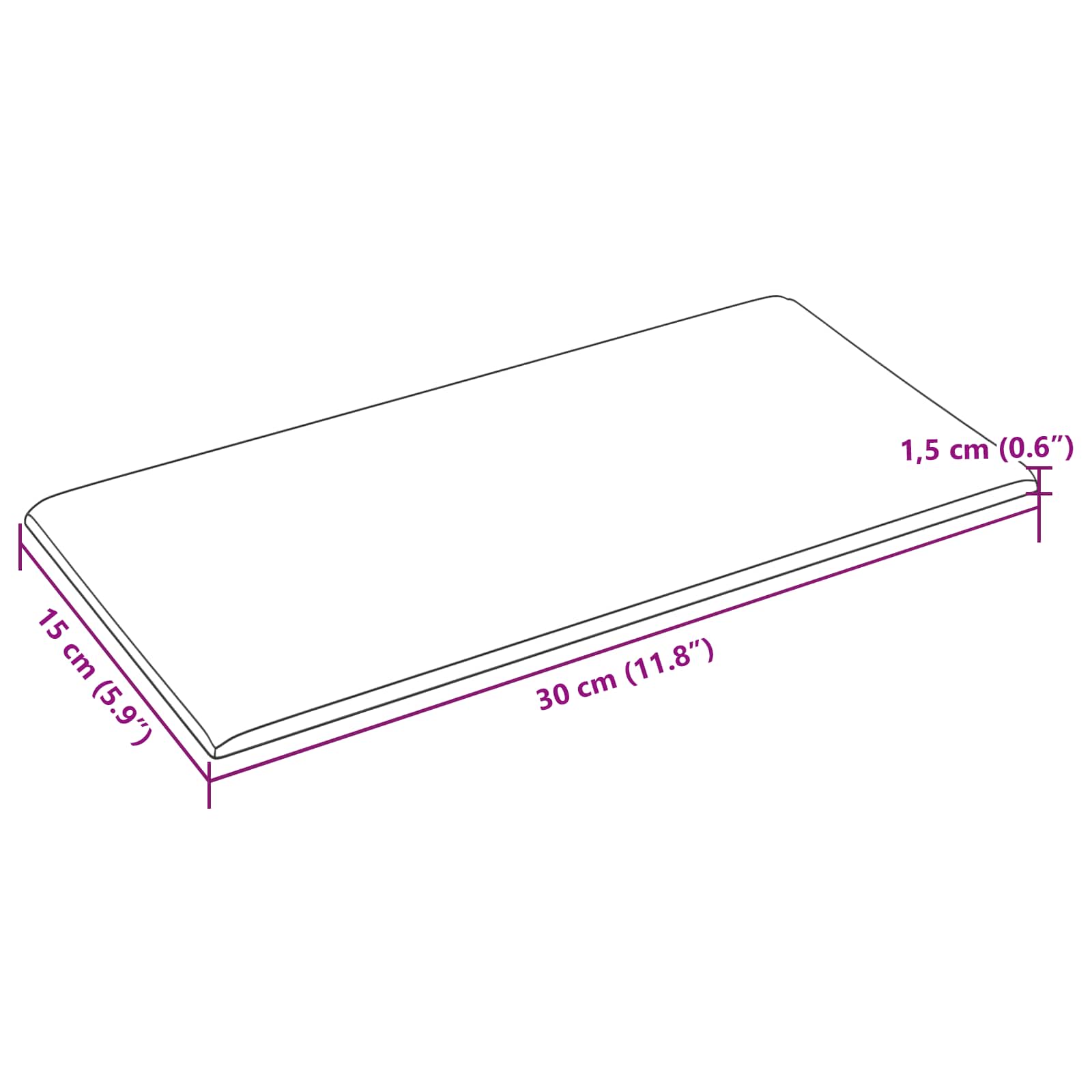 Zidna uzglavlja 12 pcs Plava 30 x 15 cm tkanina