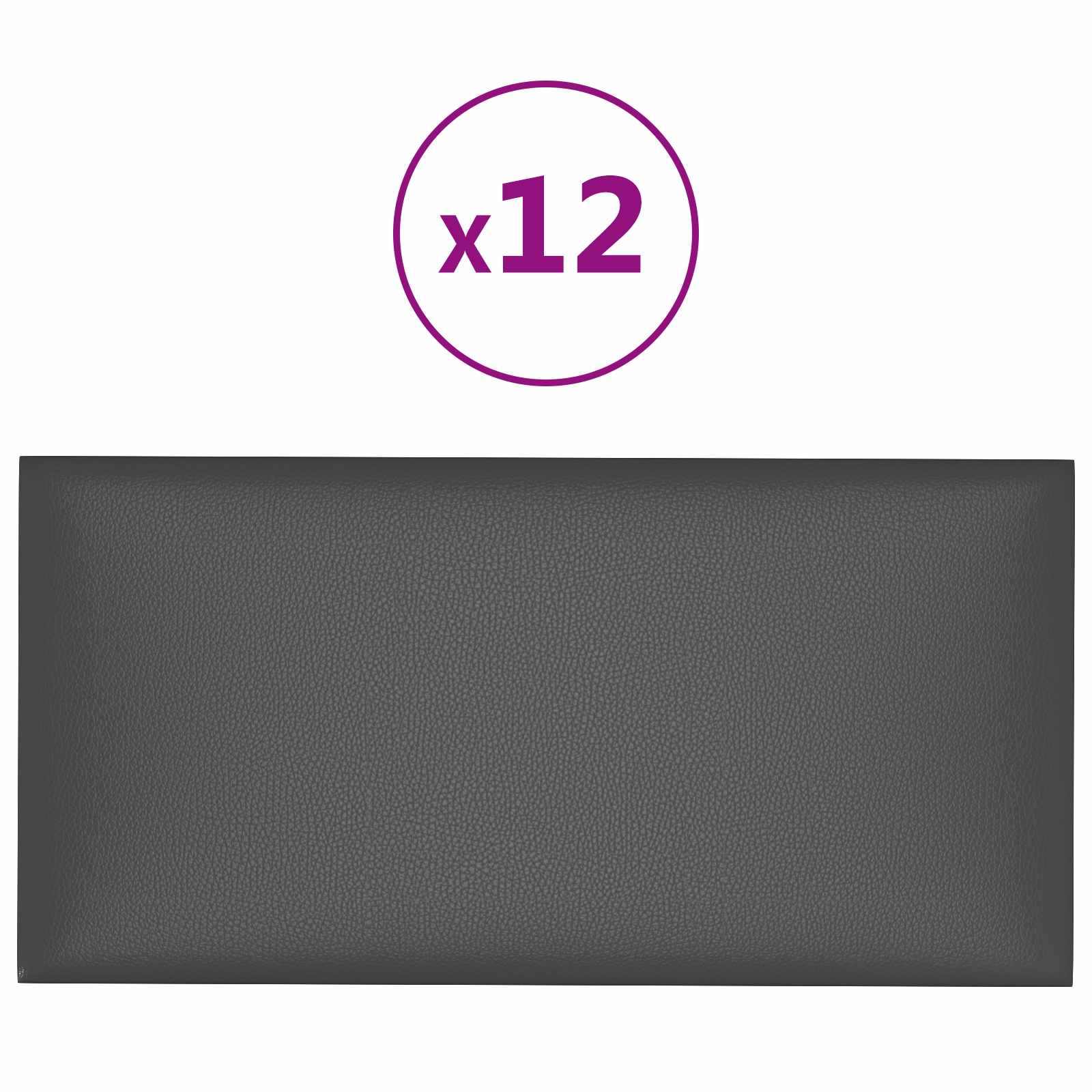 Zidna uzglavlja 12 pcs Sivi 30 x 15 cm tkanina