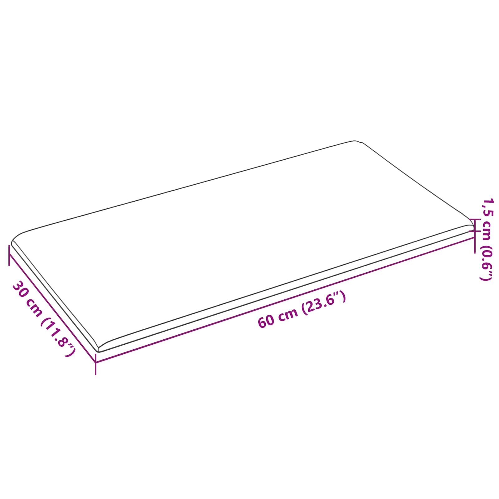 Zidna uzglavlja 12 pcs Svijetlo siva 60 x 30 cm tkanina