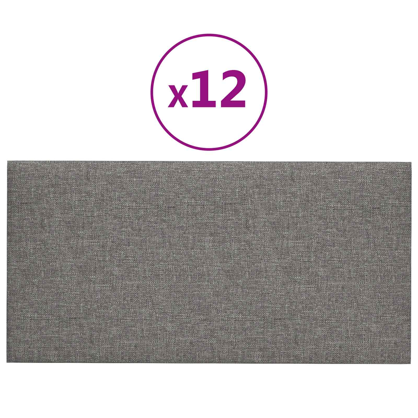 Zidna uzglavlja 12 pcs Svijetlo siva 60 x 30 cm tkanina