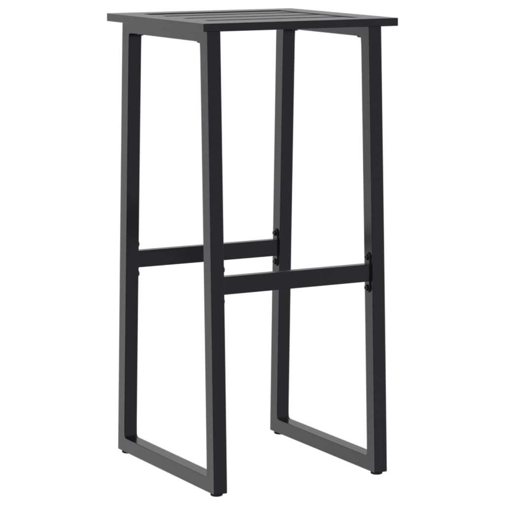 Barski stolci 4 kom crni 38x38x80 cm od čelika obloženog prahom