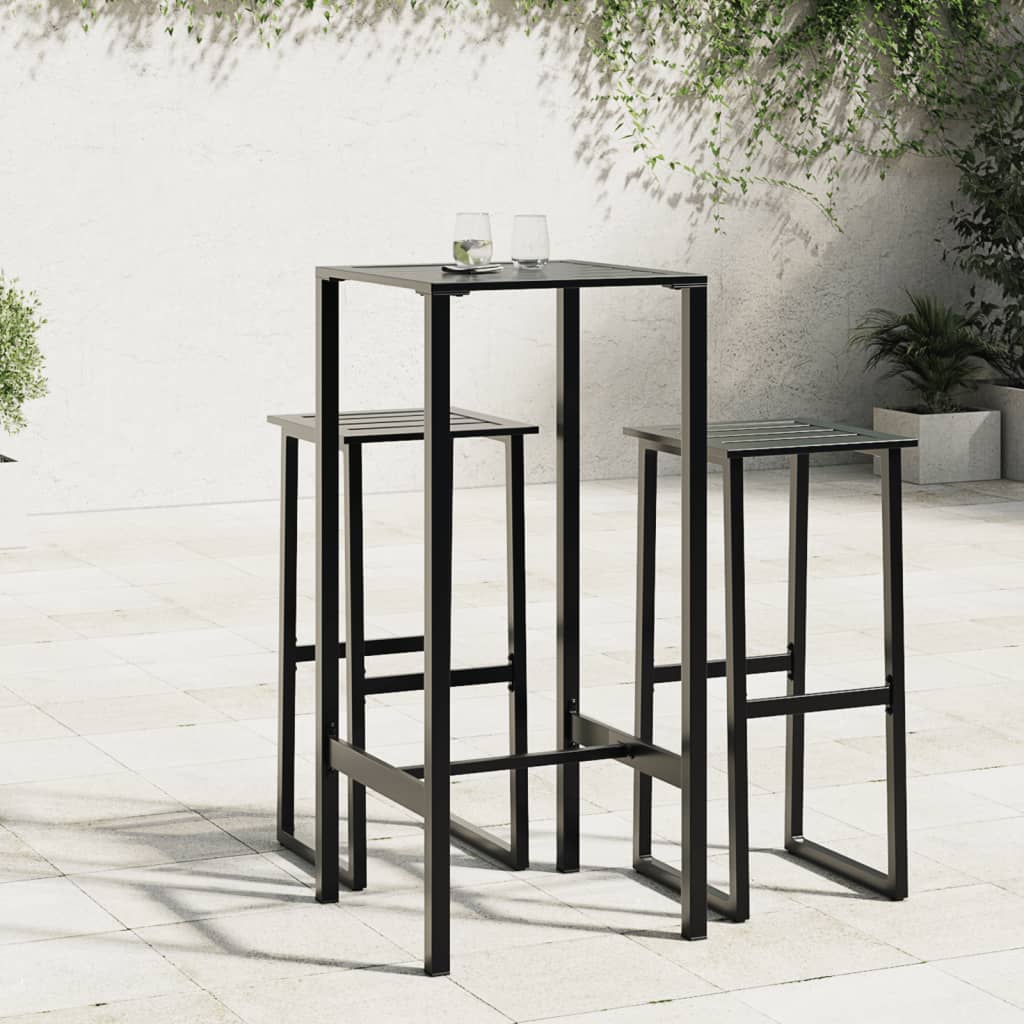 Barski stol crni 50x50x110 cm od čelika obloženog prahom