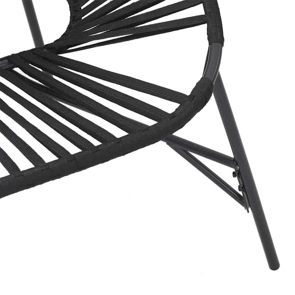 Vrtna stolica jaje crna poli ratan