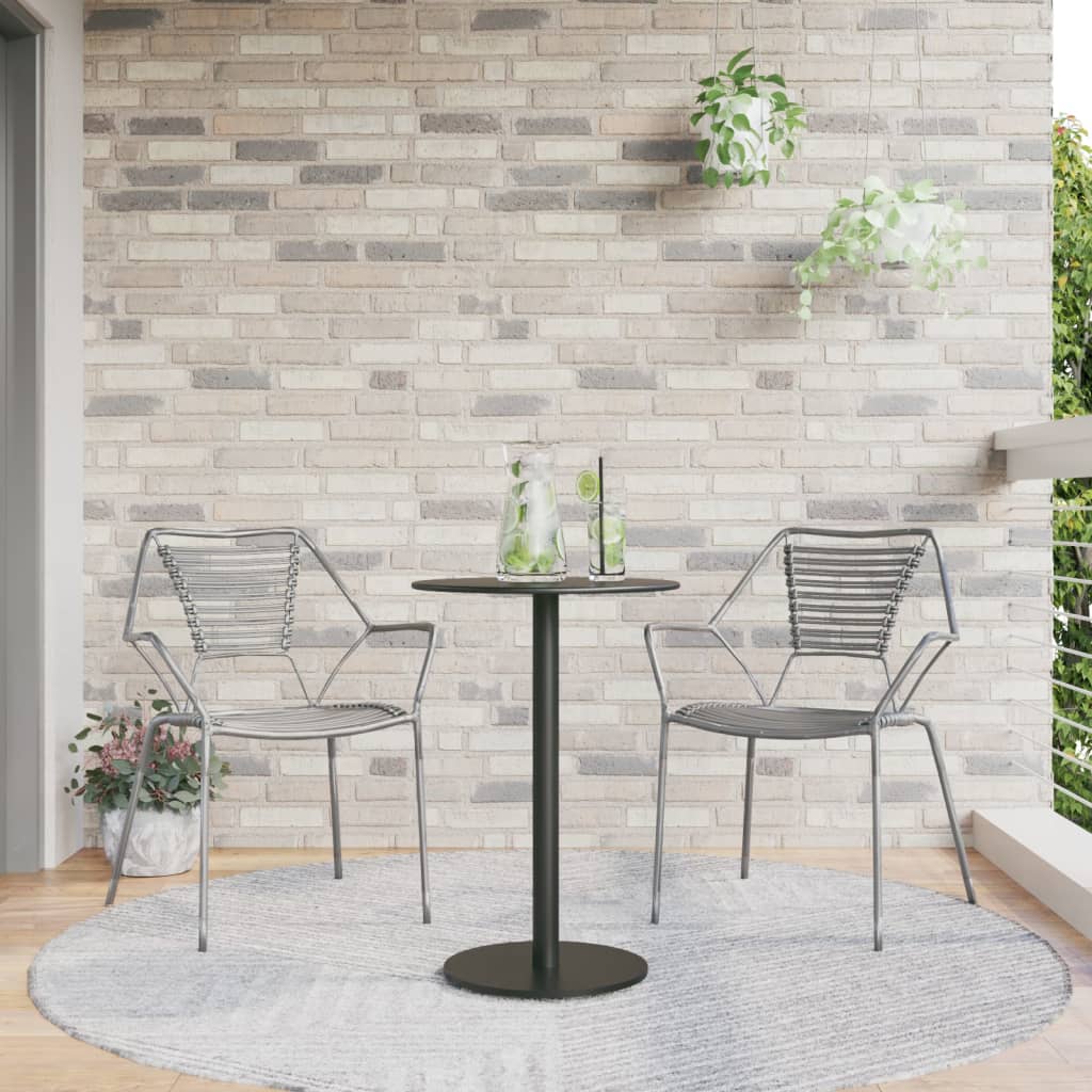 Vrtni stol okrugli crni Ø 50 x 72 cm čelični