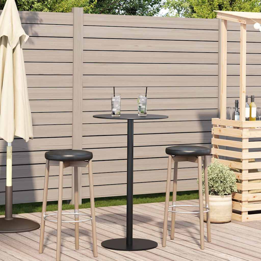 Vrtni stol okrugli crni Ø 60 x 105 cm čelični