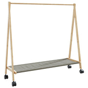 Stalak za odjeću s policama i kotačima 106x34x106,5 cm bambusa