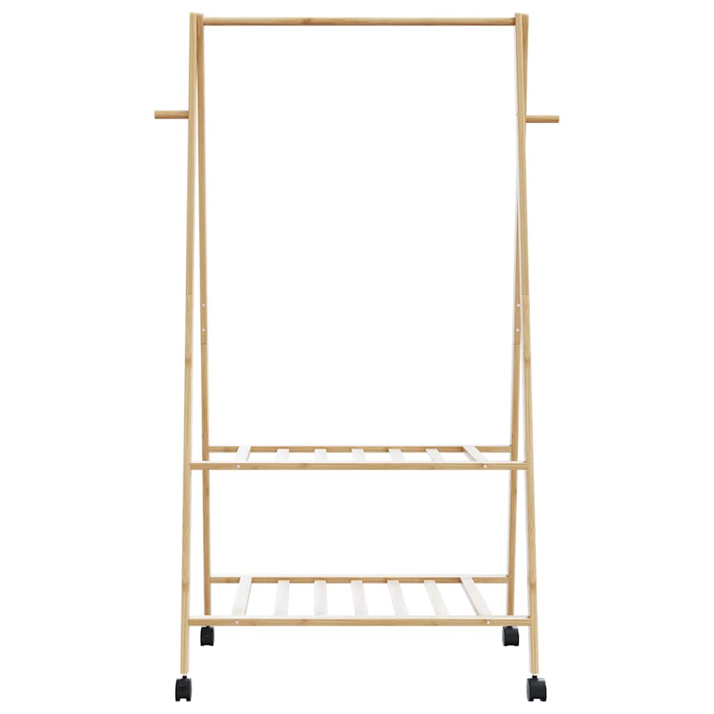 Stalak za odjeću s policama i kotačima 96x45,5x155,5 cm bambusa