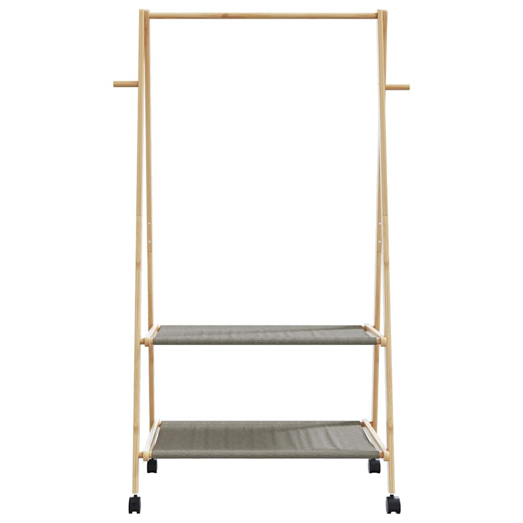Stalak za odjeću s policama i kotačima 96x45,5x155,5 cm bambusa