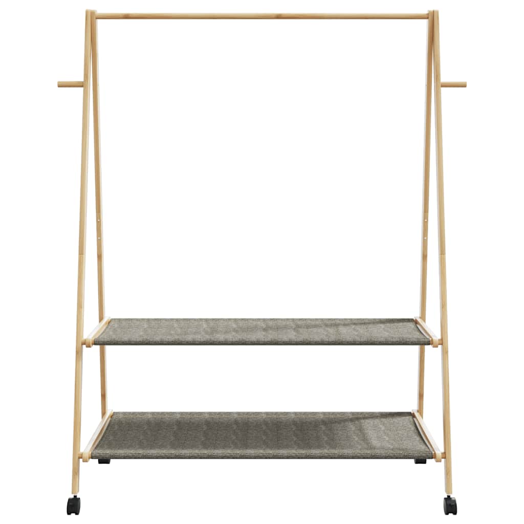 Stalak za odjeću s policama i kotačima 132x45,5x155,5cm bambusa