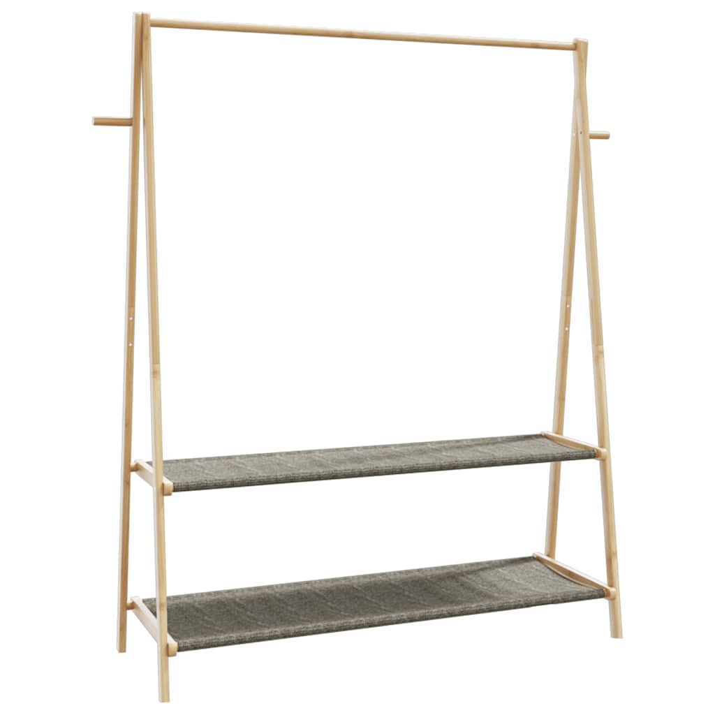 Stalak za odjeću s policama 132x45,5x150,5 cm od bambusa