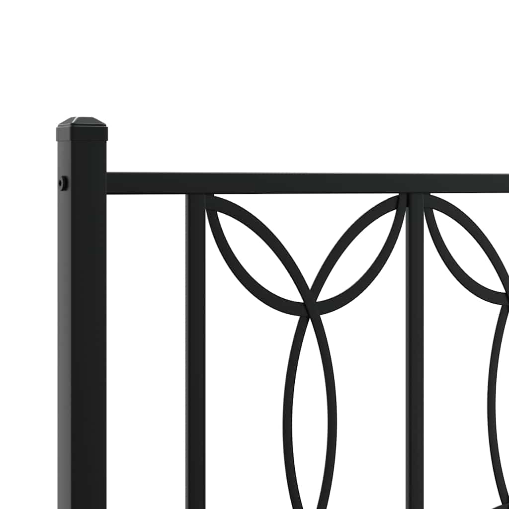 Metalni okvir kreveta uzglavlje i podnožje crni 100x200 cm