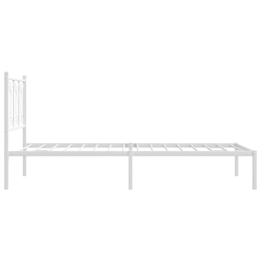 Metalni okvir za krevet s uzglavljem bijeli 100x190 cm