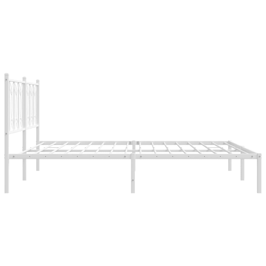 Metalni okvir za krevet s uzglavljem bijeli 183x213 cm