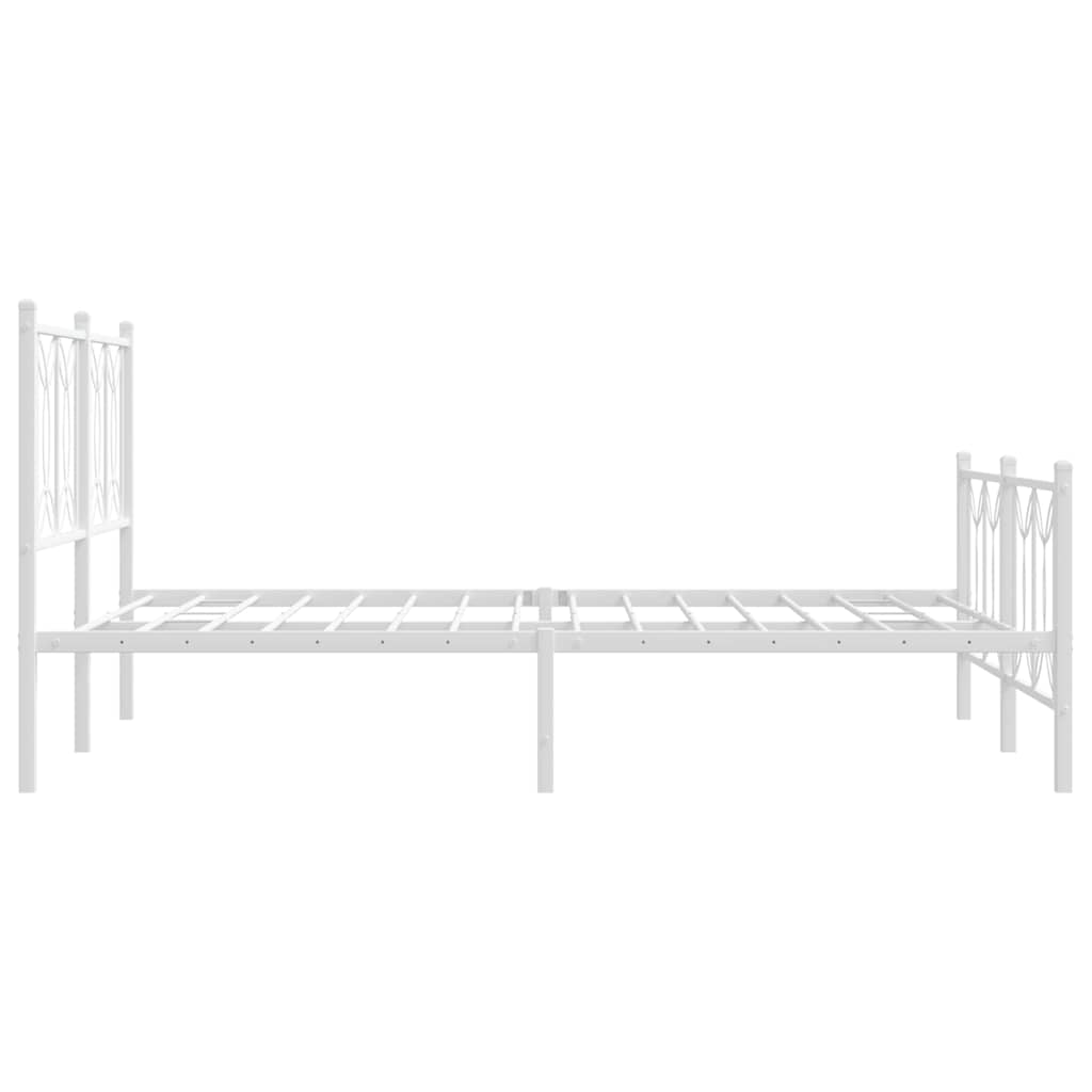 Metalni okvir kreveta uzglavlje i podnožje bijeli 135 x 190 cm
