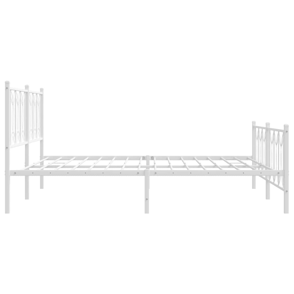 Metalni okvir kreveta uzglavlje i podnožje bijeli 180x200 cm