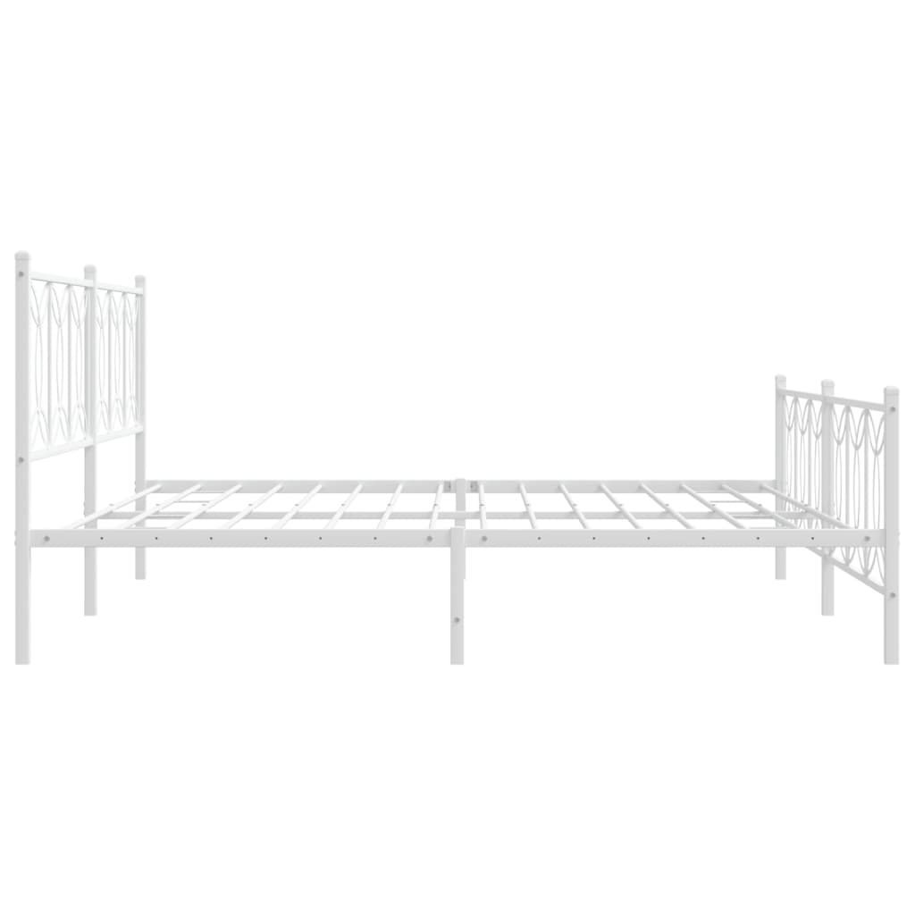 Metalni okvir kreveta uzglavlje i podnožje bijeli 200x200 cm