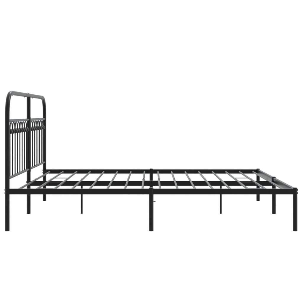 Metalni okvir za krevet s uzglavljem crni 183x213 cm