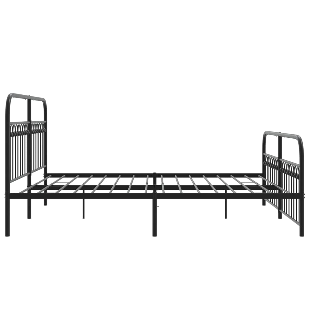Metalni okvir kreveta uzglavlje i podnožje crni 183x203 cm