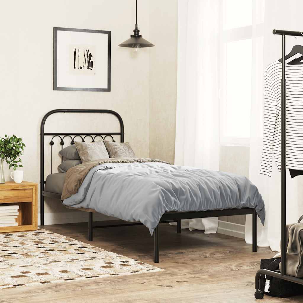 Metalno zamjensko uzglavlje crno 75 cm